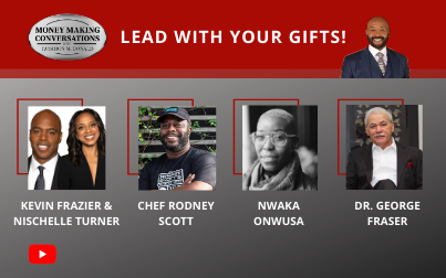 Kevin Frazier, Nischelle Turner, Chef Rodney Scott, Nwaka Onwusa & Dr. George Fraser
