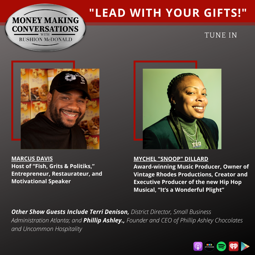 money making conversations British comedian Gina Yashere, Gospel Music Exec Phil Thornton