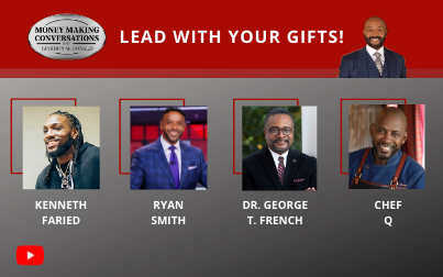 ESPN host Ryan Smith, Clark Atlanta University president Dr. George T. French, NBA Star Kenneth Faried & celebrity Chef Q